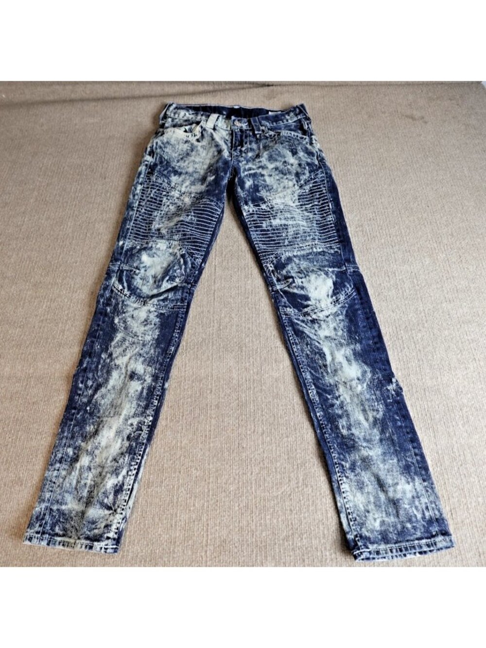 True Religion Womens Jeans 30 Blue Moto Skinny Stonewash